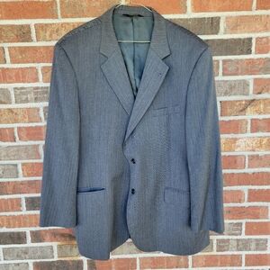 Joseph A Banks Signature Collection Men's Grey Herringbone Wool Suit Jacket  48R